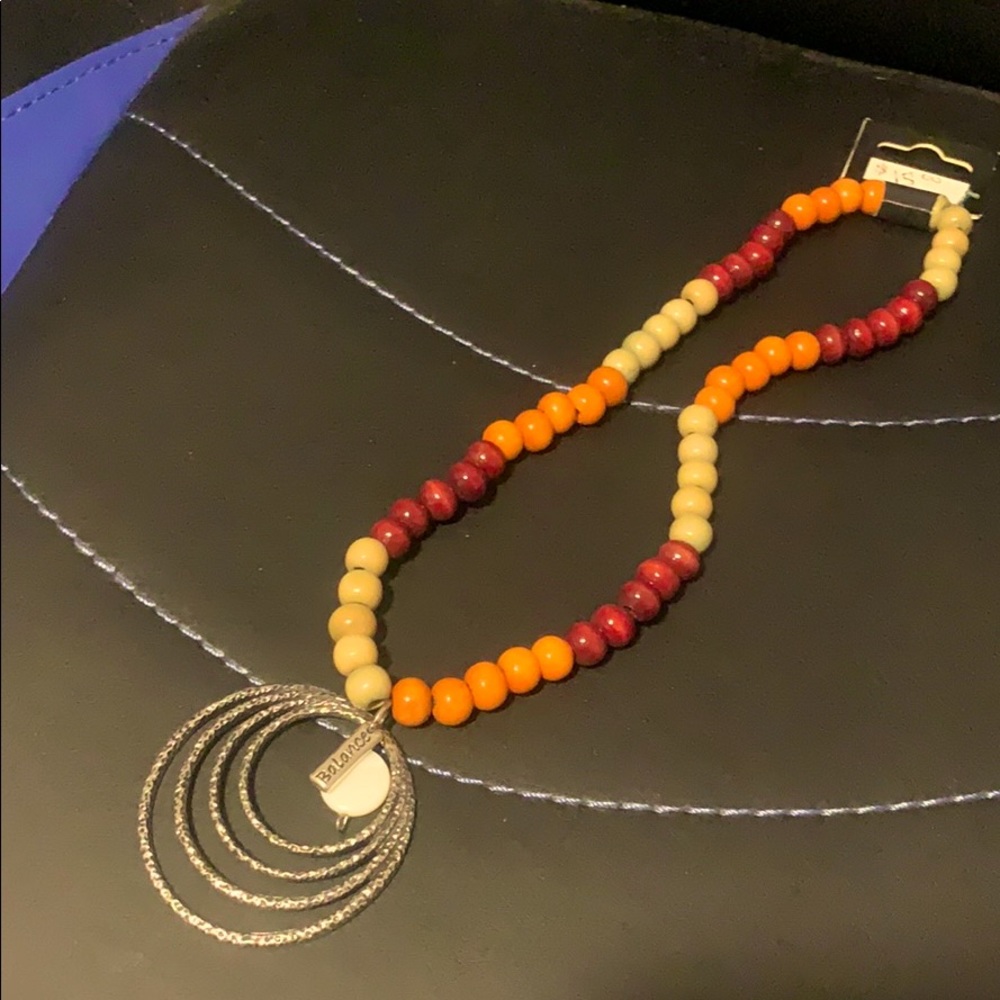 New handmade wooden balance necklace 16 inch color block
